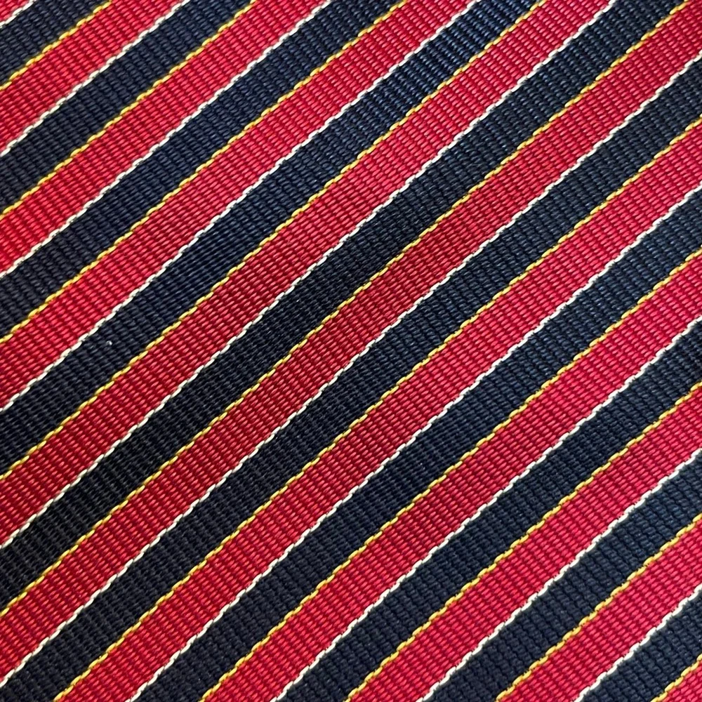 J‎ Crew Striped Repp Academia Silk Tie Red Navy Men's Classic Necktie
